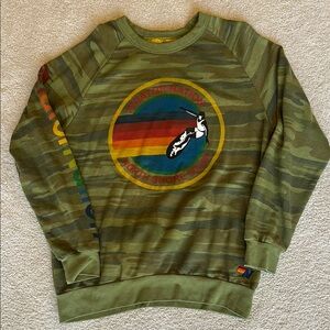 Aviator Nation Men's Green Camo Sweater